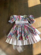vintage handmade little girls floral and striped dress see pics for measurements