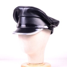 Men's Women's Real Leather Military Service Cap Newsboy Army/Navy Caps/Hats