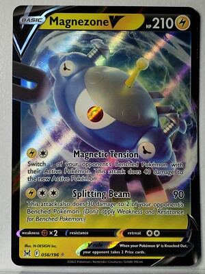 HOLO Magnezone V 056/196 - NM / M - RARE Lost Origin Sword Shield