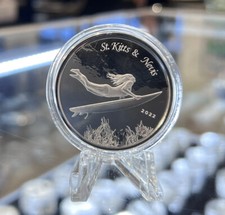 2022 Silver 1 oz St Kitts & Nevis Underwater Surfer Coin BU Free Shipping 82.19 per troy oz