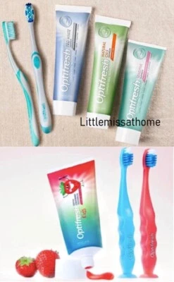 OPTIFRESH ( ORIFLAME ) ORIFLAME OPTIFRESH TOOTHPASTE & TOOTHBRUSHES strawberry medium soft adults kids