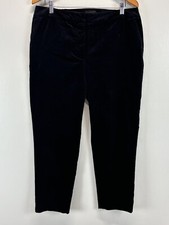 NEW Talbots Hampshire Ankle Velvet Pants Sz 14W Plus Black Elastic Sides