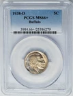 1938-D Buffalo Nickel 5c MS66+ PCGS 951222-14