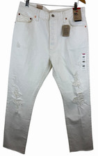 Levis 501 Original Fit Jeans Straight Leg Button Fly 100 Cotton 33x30 White