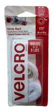 Velcro Sticky Back General Purpose Stick-On - 18in x 3/4in - White