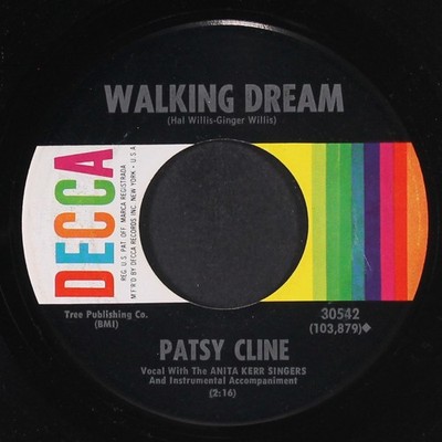 PATSY CLINE: walking dream / stop the world DECCA 7'' Single 45 RPM