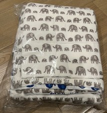 NEW Jiti Baby 100 Cotton Reversible Elephant Baby Blanket Grey/Blue