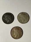 1923 Morgan Silver Dollar Coin - Lot of 3 US Coins