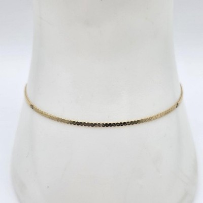 7 Zoll 14K Gelbgold poliert 1,5 mm dünnes zierliches italienisches Serpentin Gliederarmband