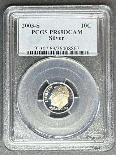 2003-S Silver Proof Roosevelt Dime PCGS PR-69 DCAM, Buy 3 Items, Get $5 Off!!