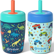 Kids  Toddler Cups Spill Proof, 12 OZ Insulated Sippy Cups for Toddlers Boys Gi
