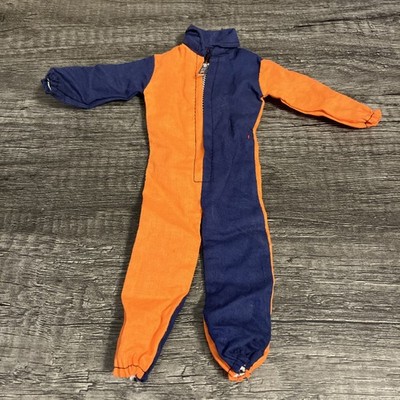 Vintage GI Joe Size- Navy Blue & Orange Jumpsuit - Flight Scramble Suit 60s 70s