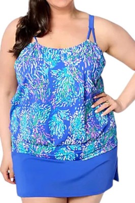 Kim Gravel Women's 2-Piece For All Blouson Swimsuit Water Lily