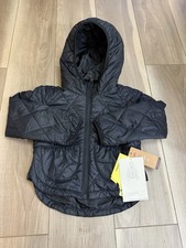 All in Motion sz XS Kids Packable Puffer Jacket Light Weight Black Zip Up Hooded