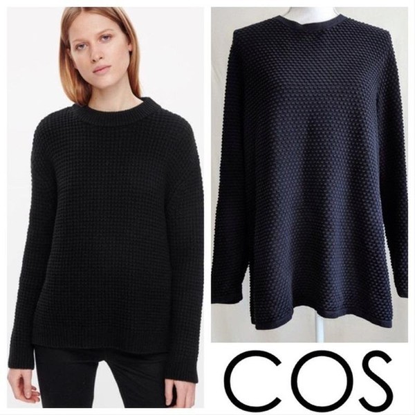 Women COS Sweater Navy Cotton XS #6QI8