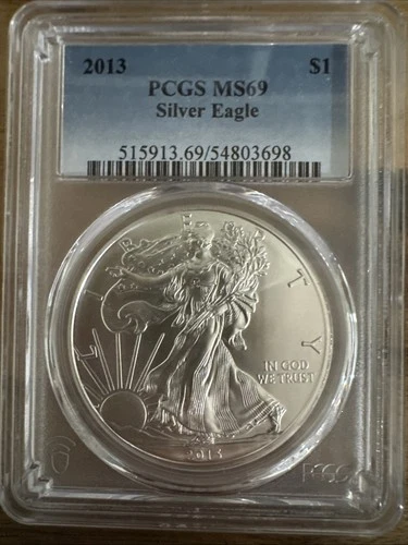 2013 PCGS MS 69 SILVER EAGLE COIN 1 OZ 🔥