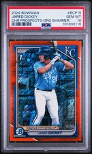 2024 Bowman Chrome Prospects Jared Dickey #BCP19 Org Shimmer PSA 10