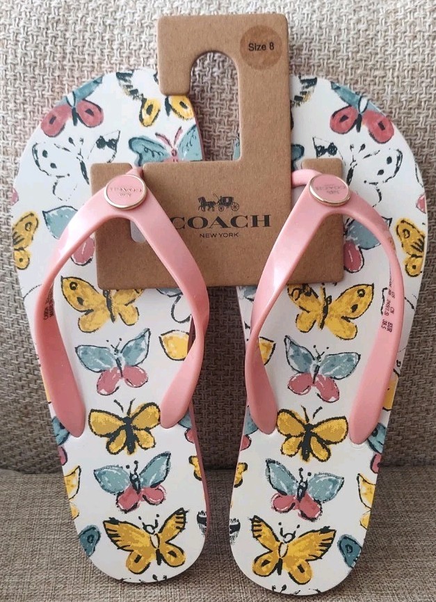 Coach NWT Butterfly Jelly Flip Flops Size 8 | eBay display picture 2