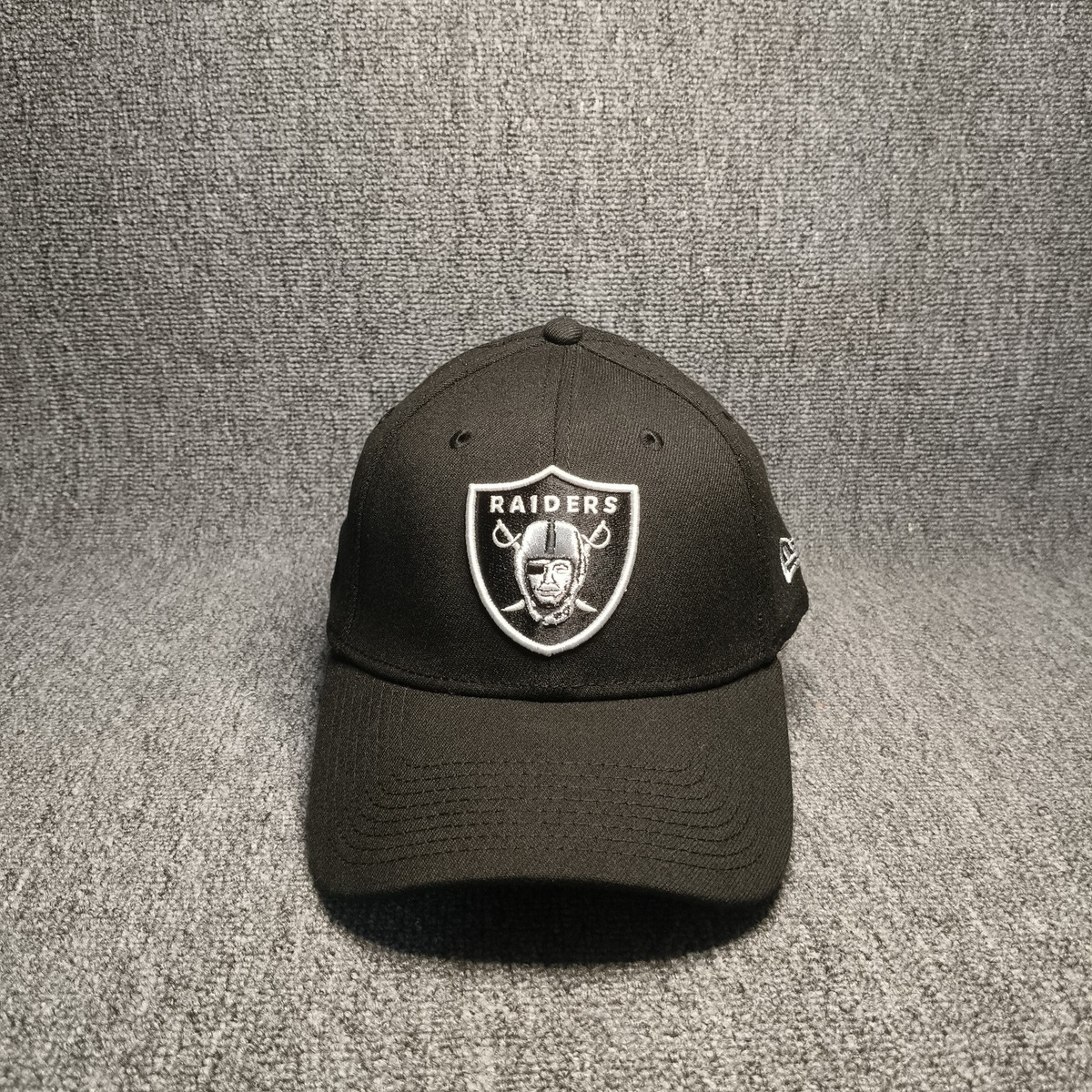 New Era Raiders Black Cap Hat Embroidered Logo NFL