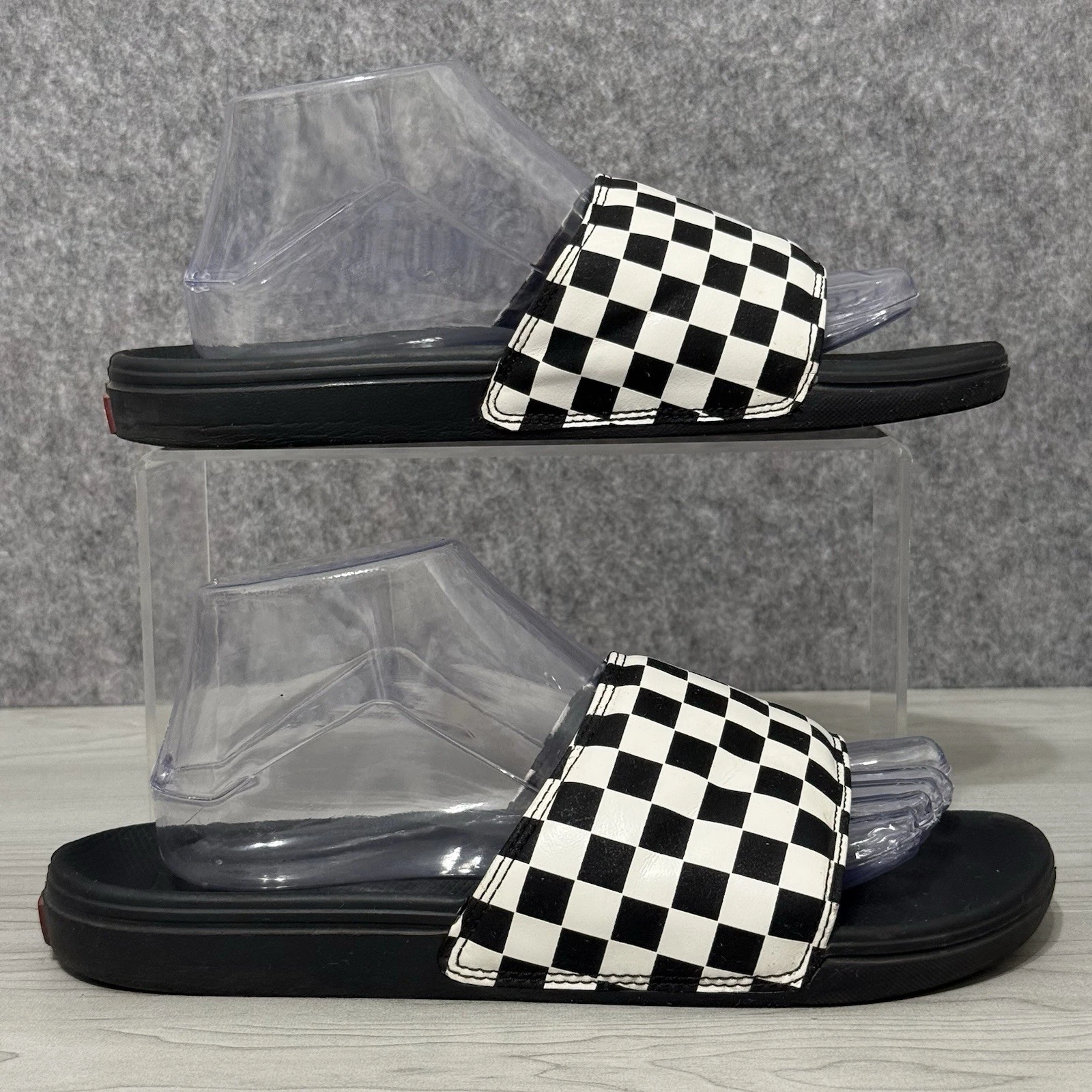 Sandali Vans Slide Scacchiera Nero Bianco Slip On Uomo Taglia 8