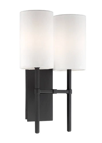 Veronica 16 1/2" High Black Forged 2-Light Wall Sconce - Picture 3 of 7