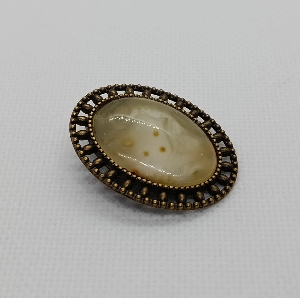 Broche prendedor bronce ámbar báltico genuino 5,2 g Foto 2 de 3