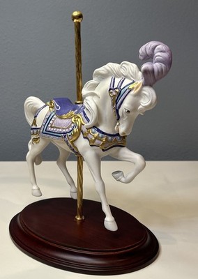 Vtg 1989 FRANKLIN Mint Carousel Majesty Horse Porcelain Figurine By LYNN LUPETTI