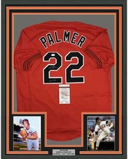 FRAMED Autographed/Signed JIM PALMER 33x42 Baltimore Orange Jersey JSA COA Auto