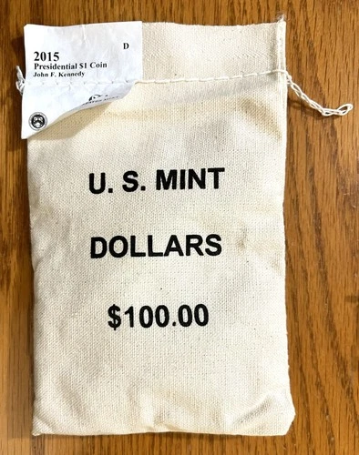 2015 Kennedy $100 Uncirculated Presidential Dollars in Sealed US Mint Bag D Mint
