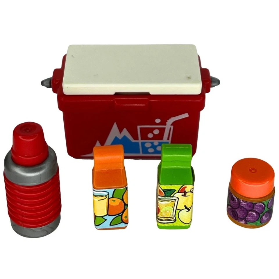 Playmobil lot réfrigérateur rouge/blanc thermo jus pot ferme boutique ville - Photo 1/1