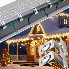 100 Count Christmas Light Hooks for Gutter Guards Metal Christmas Light Clips...