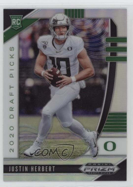 2020 Panini Prizm Draft Picks Rookies Silver Justin Herbert #102 0q37