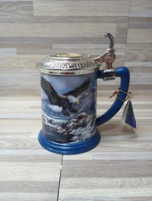 FRANKLIN MINT “GUARDIAN OF THE ARCTIC” BALD EAGLE COLLECTOR TANKARD STEIN MUG 