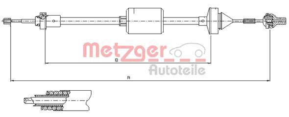 Metzger 10.2842 Seilzug, KupplungsbetäTigung FüR Renault-image