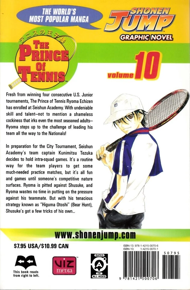 Prince of Tennis Volume 10 GN (2005) Viz  Fine (6.0) FREE Ship over $50 - Image 2 of 2