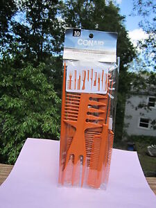 CONAIR 10 PIECES COMB ASSORTMENT SET MULTI=STYLING OPTIONS NEW in