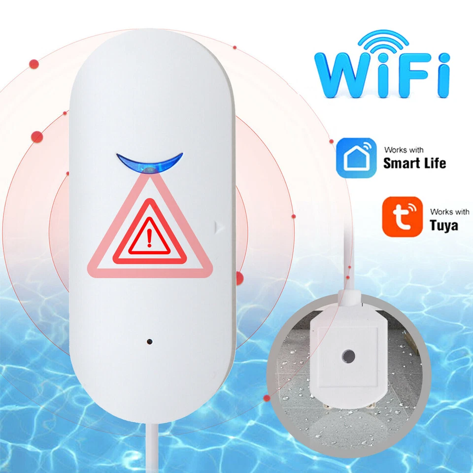 Smart Water Leak Sensor Detector APP Alarm WiFi Home Water Leak Detector - Image 2 of 4