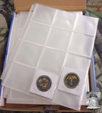 10 Coin Holder 12 Pocket Page 2.5 x 2.5 GUARDHOUSE Snap Crown Flip Storage Pages