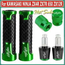 Handle Grips Handle Bar End Cap Tire Valve For KAWASAKI NINJA ZX 4R 7R 650 ZX12R
