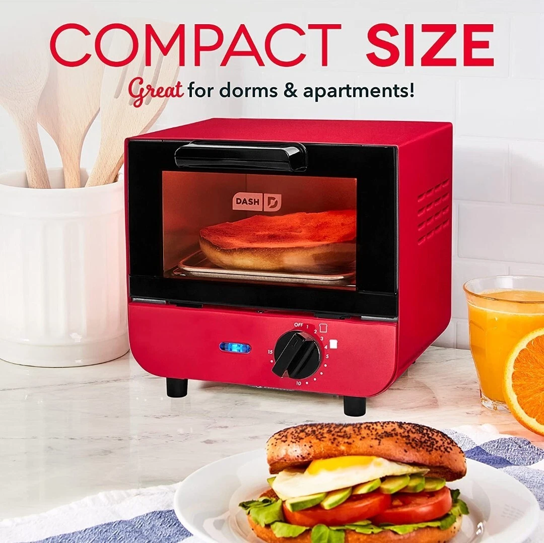 Dash Mini Toaster Oven Compact Cooker RED ~ NEW IN BOX