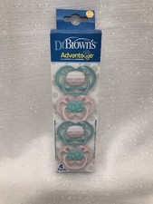 Dr Browns Advantage Baby Girls Pacifiers Binkys Soothers 4-Pack Size 6-18M NEW