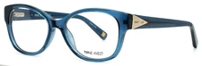 NINE WEST NW5104 424 Crystal Blue Womens Semi Cat Eye Eyeglasses 51-16-135
