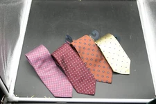 Lot of 4 BROOKS BROTHERS Silk Tie Geometric Made USA 58"x3.5" New Other WOW!!!