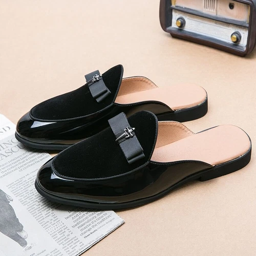 Men Casual Shoes Sandals Slip On Flat Half Loafers Luxury Male Slippers Slides - Bild 21 von 29