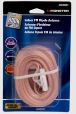 Monster Just Hook It Up INDOOR FM DIPOLE ANTENNA Audio Stereo TV JHIU0081