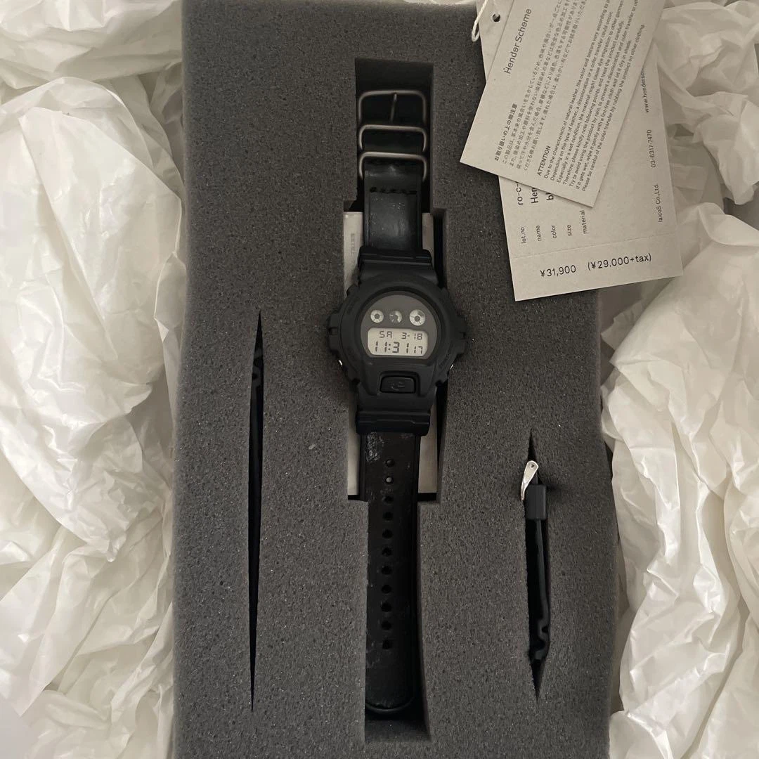 CASIO G-SHOCK DW-6900 Hender Scheme Black Mens Watch Used 3a07037