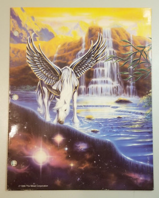 90's Mead Portfolio Folder Fantasy Pegasus Flying Horse #33152 1996 Space Stars