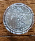 1881 S Morgan Silver Dollar VF Very Fine $1 Coin Collectible in a capsule