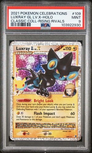 2021 POKEMON CELEBRATIONS CLASSIC COLLECTION #109 LUXRAY GL LV.X-HOLO PSA 9 - Picture 1 of 2