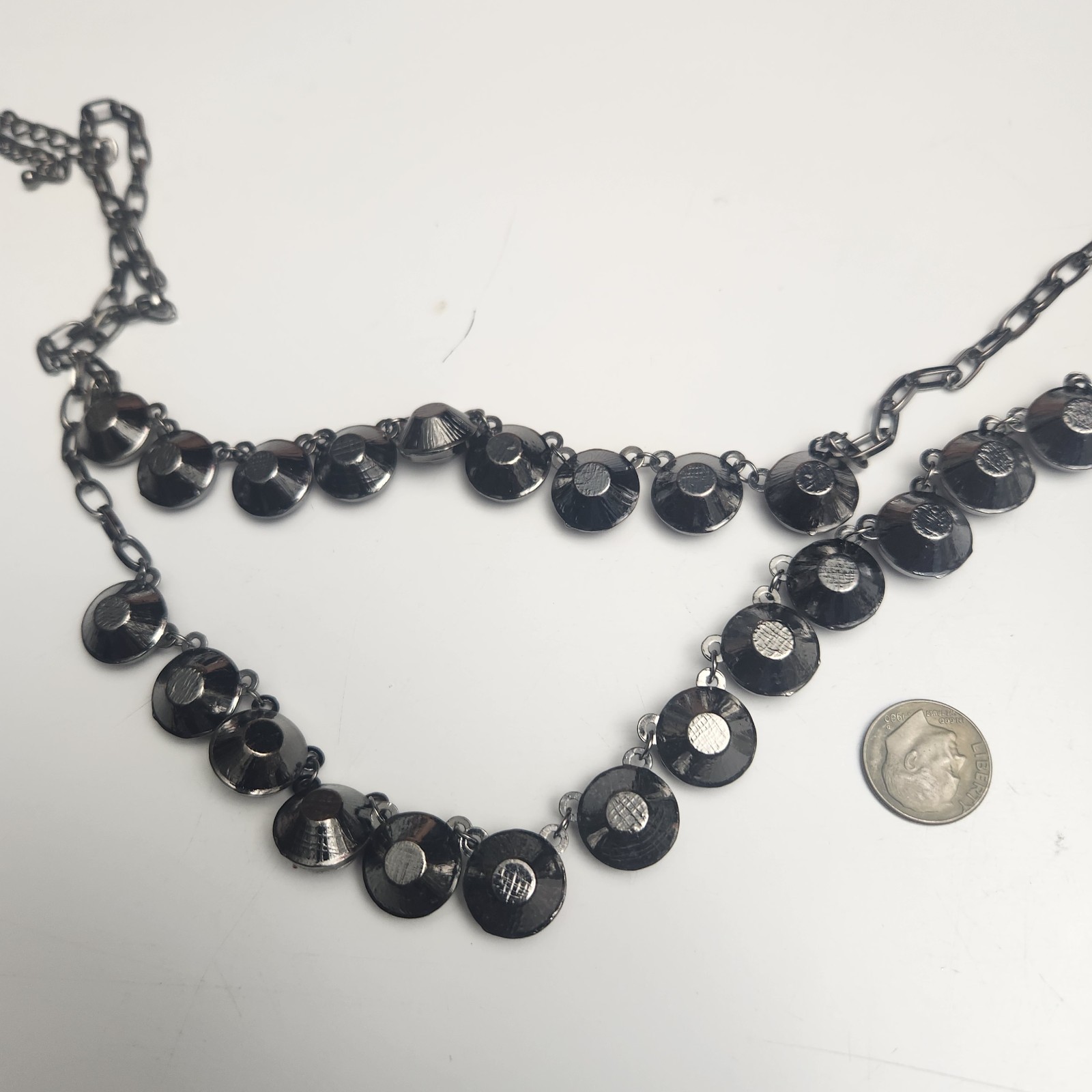 Vintage Ruby Red Rhinestone Statement Necklace 21… - image 7